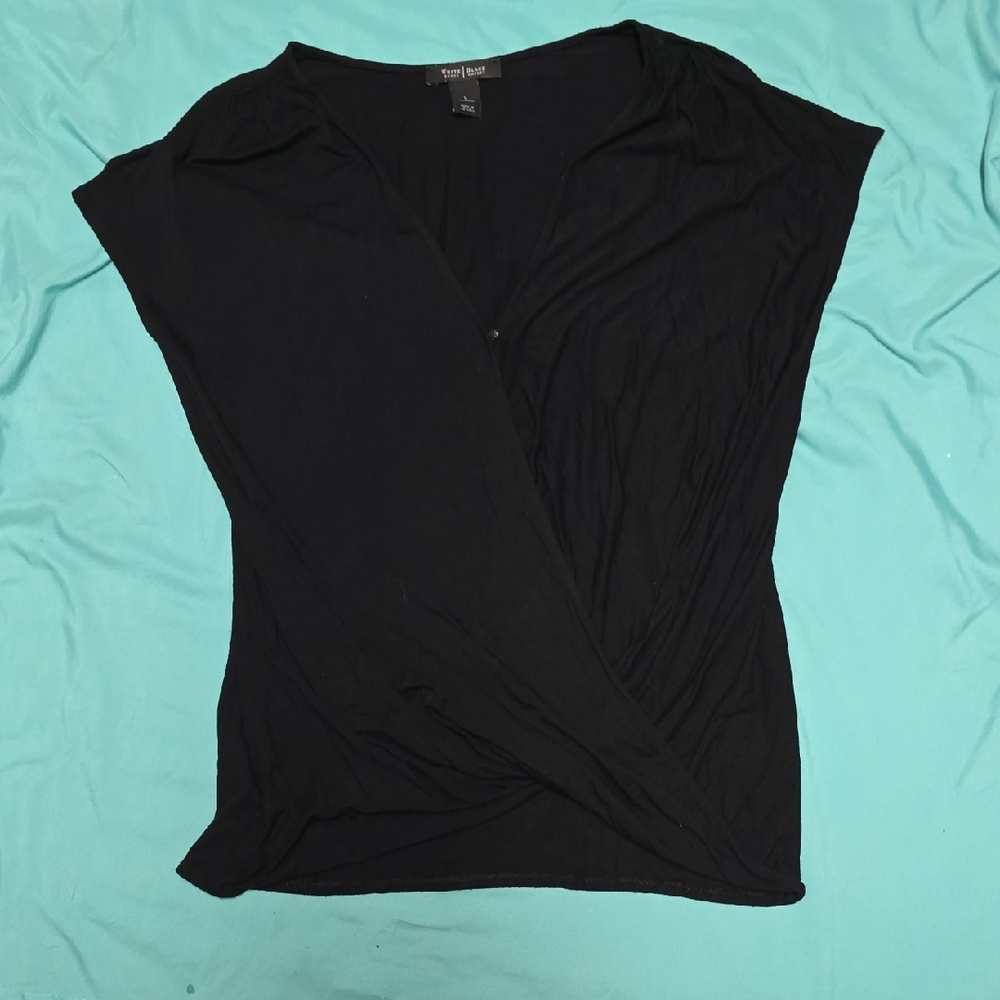 White House Black Market Black Shell Blouse